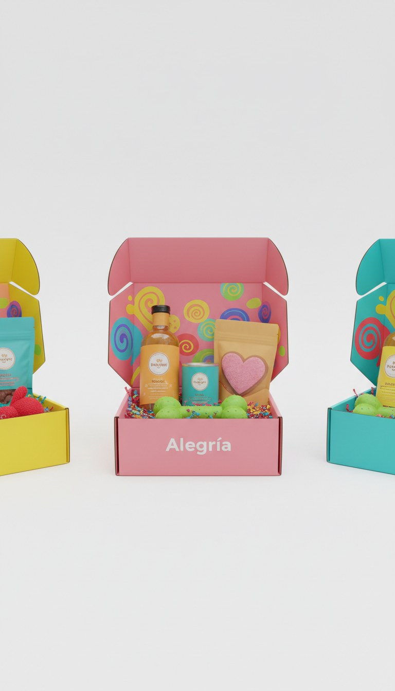 Caja de suscripción rosa pétalo con sorpresas lúdicas