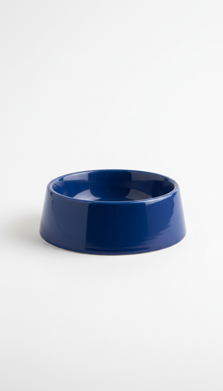 Comedero cerámico azul diseño moderno
