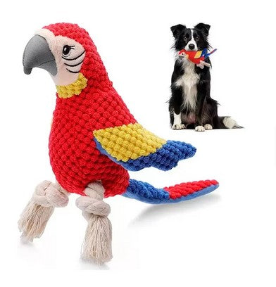 Peluche Juguete Para Perros Mordedor Loro Con Sonido Mascota
