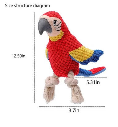 Peluche Juguete Para Perros Mordedor Loro Con Sonido Mascota